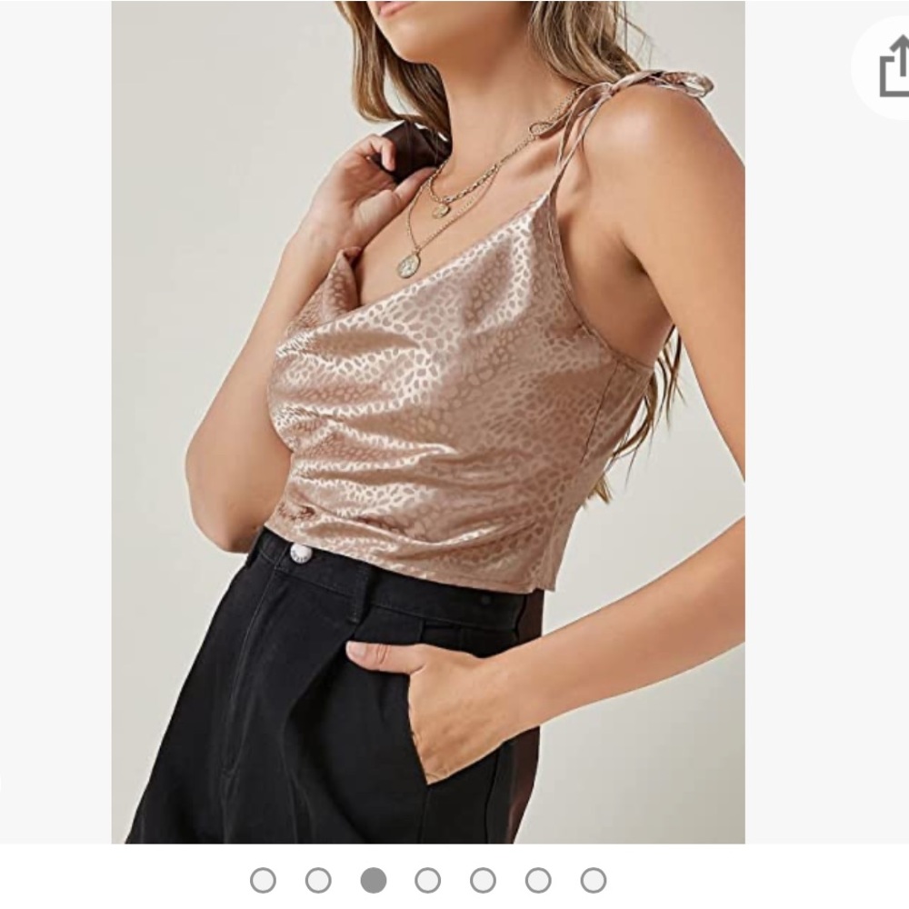 NWOT Cowl Neck Cheetah Tank Top - Picture 3 of 7